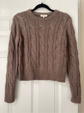 Demylee Cable-Knit Crewneck Sweater 100% cotton